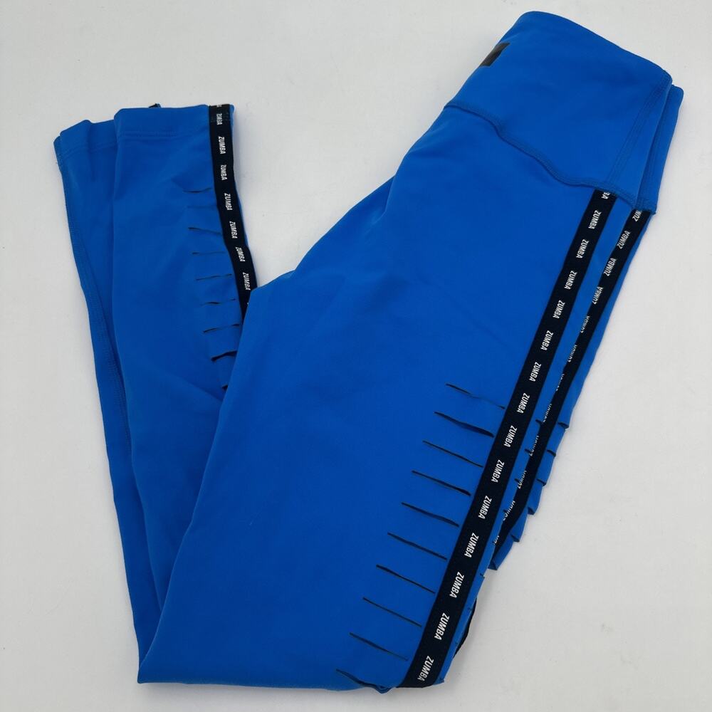 Zumba Wear XSpicy Blue Cutout Leg Athletic Leggings XS Womens
